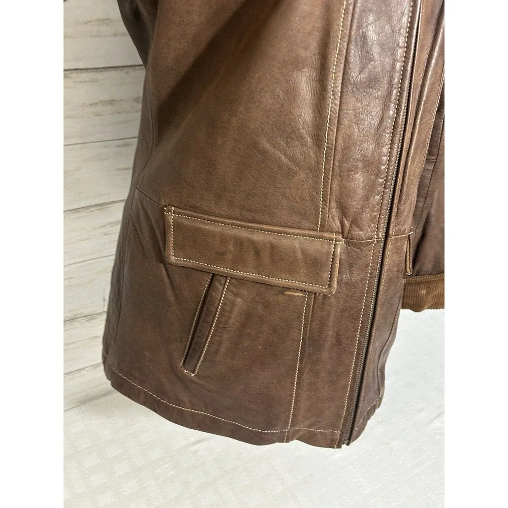 WILSONS LEATHER Size MEDIUM Womens Brown Jacket Lined Insulated motorcycle barn